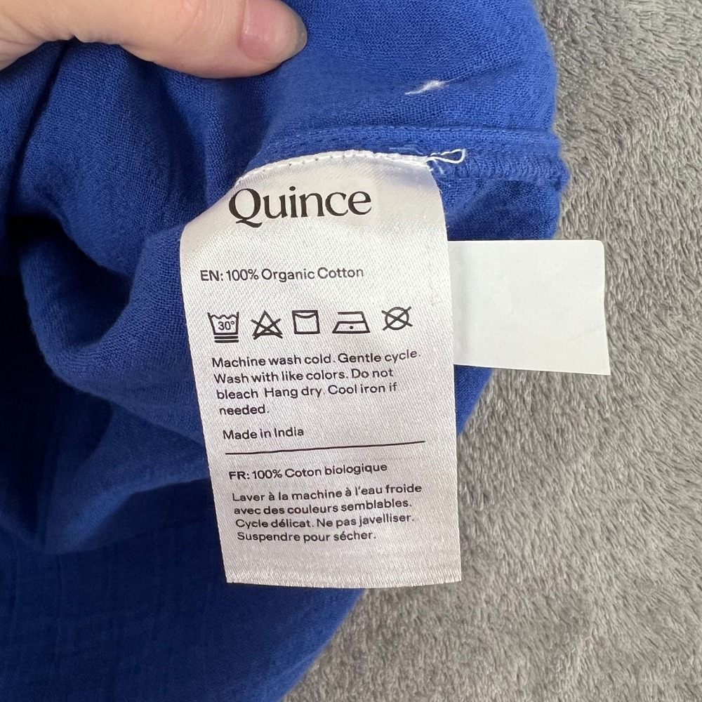 Quince 100% Organic Cotton Gauze Roll Sleeve Shirt Womens S Minimalist - Picture 6 of 9